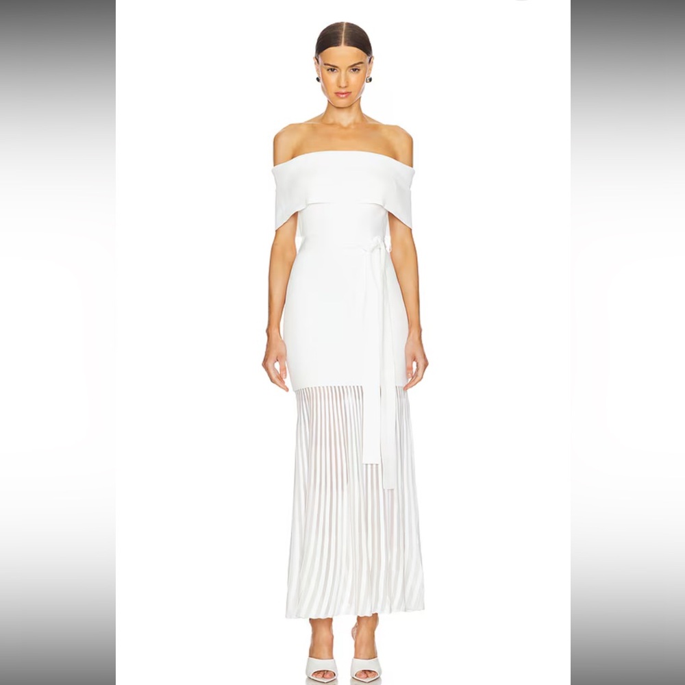 Rebecca Vallance Mariana Knit Midi Dress in Ivory - Picture 2 of 14